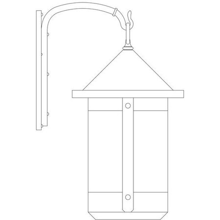 Arroyo Craftsman 14" Berkeley Tall-Long Body Wall Mount, Raw Copper, Off White Glass BB-14TLOF-RC